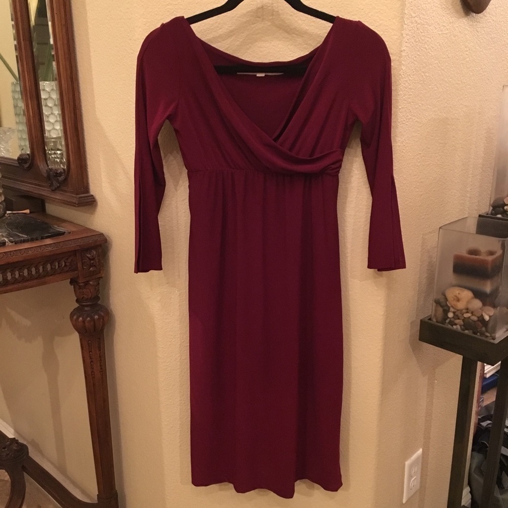 Vintage JAPANESE WEEKEND Women Maternity Deep Red Dress Xsmall